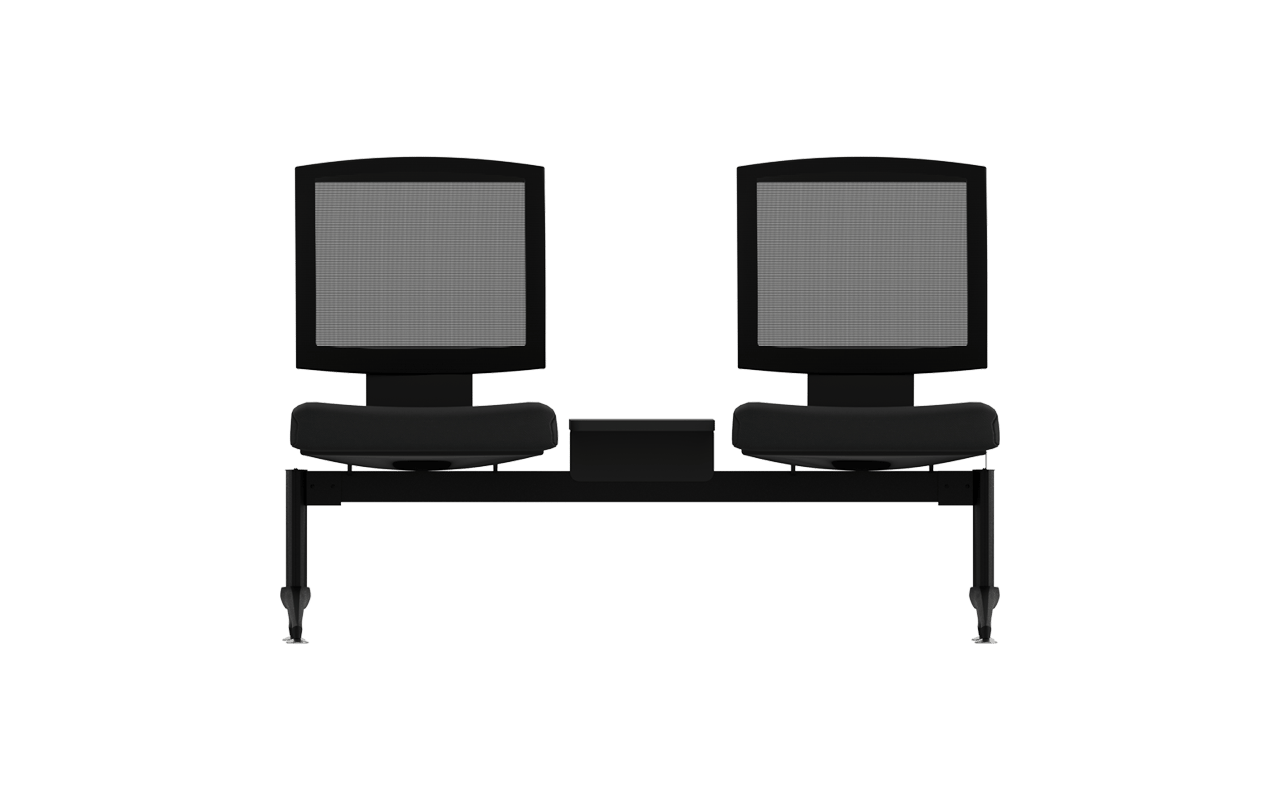 Moe İkili Orta Sehpalı Mesh Sırtlı Bekleme Koltuğu