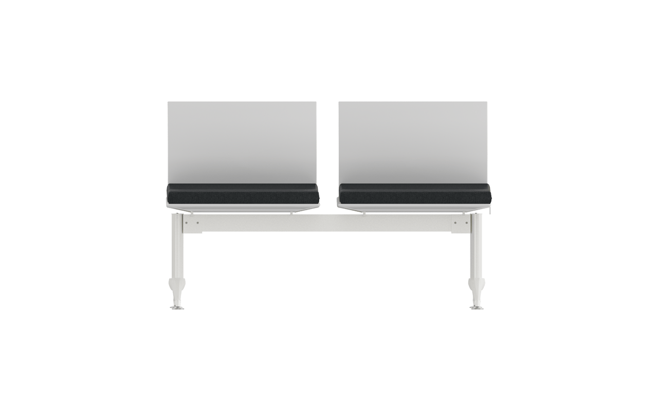Monza İkili Kolsuz Oturak Döşemeli Bekleme Koltuğu | Plastik Sırtlı Terminal Bankı | Gasell