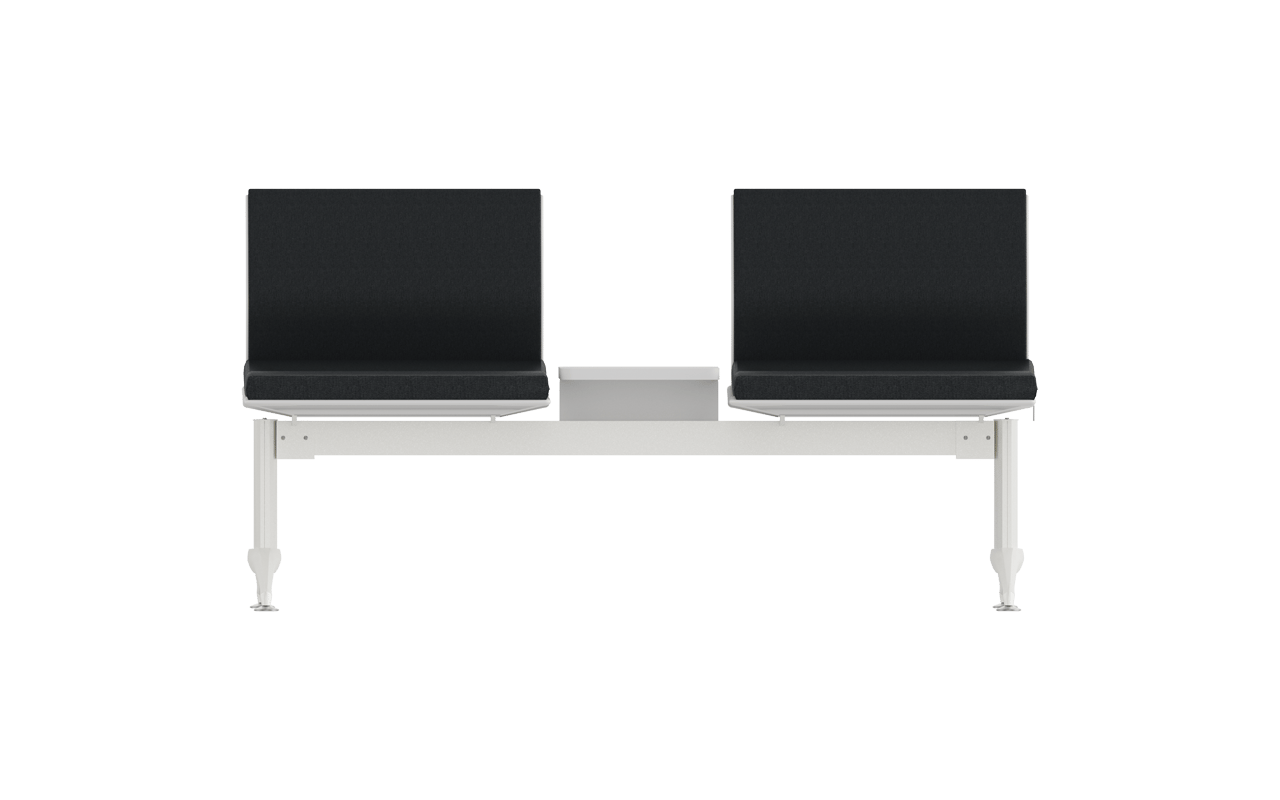 Monza İkili Kolsuz Oturak Döşemeli Bekleme Koltuğu | Plastik Sırtlı Terminal Bankı | Gasell