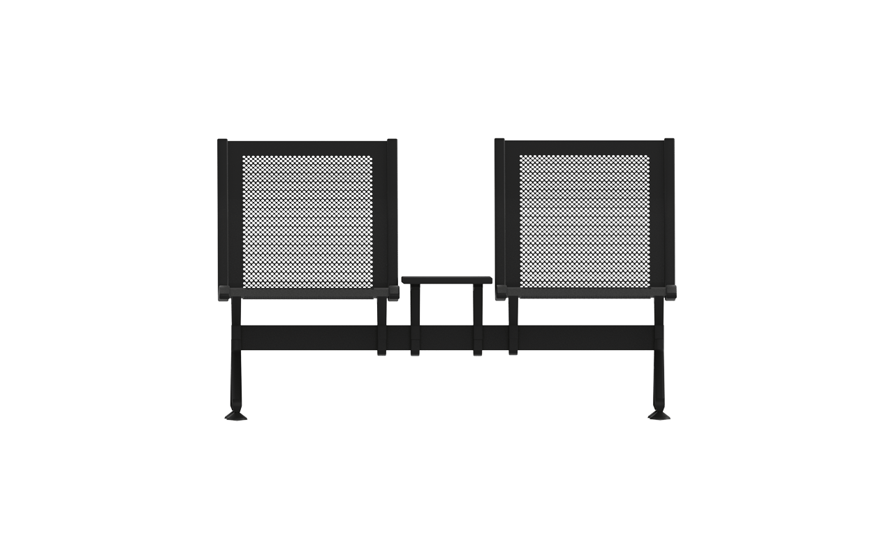 STEEL İkili Terminal Bekleme Kolsuz Ara Sehpalı | Kompakt Sehpalı İkili Terminal Koltuğu | Gasell