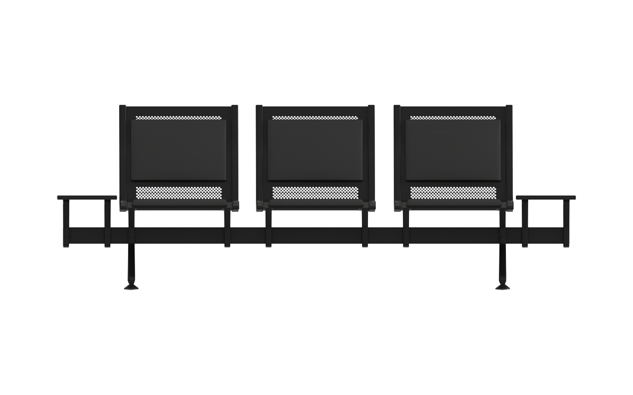 Steel Soft Üçlü Kollu Orta Sehpalı Bekleme Koltuğu