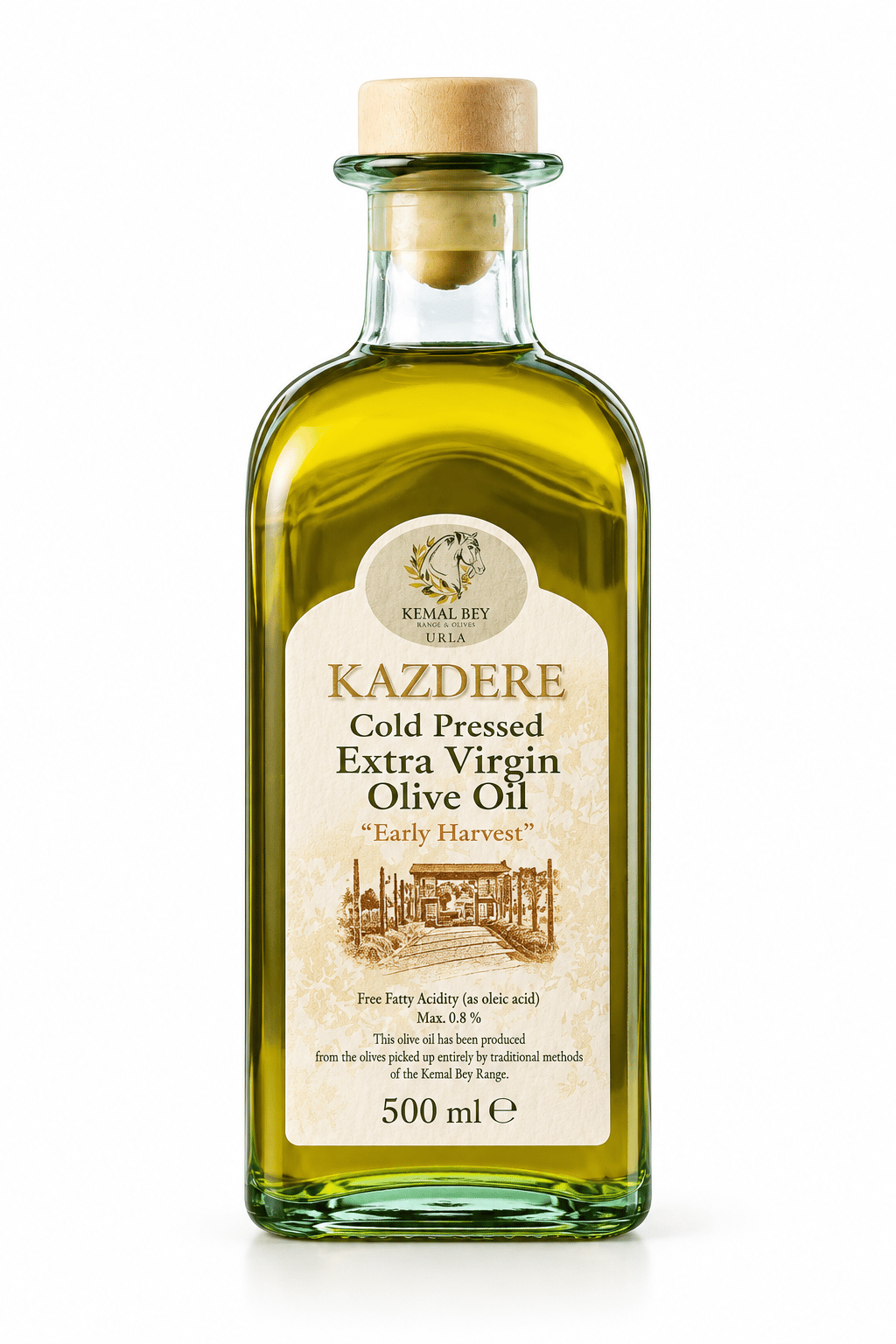 KAZDERE 2026/27 Natürel Sızma Soğuk Sıkım Natürel Sızma Zeytinyağı 500 ml