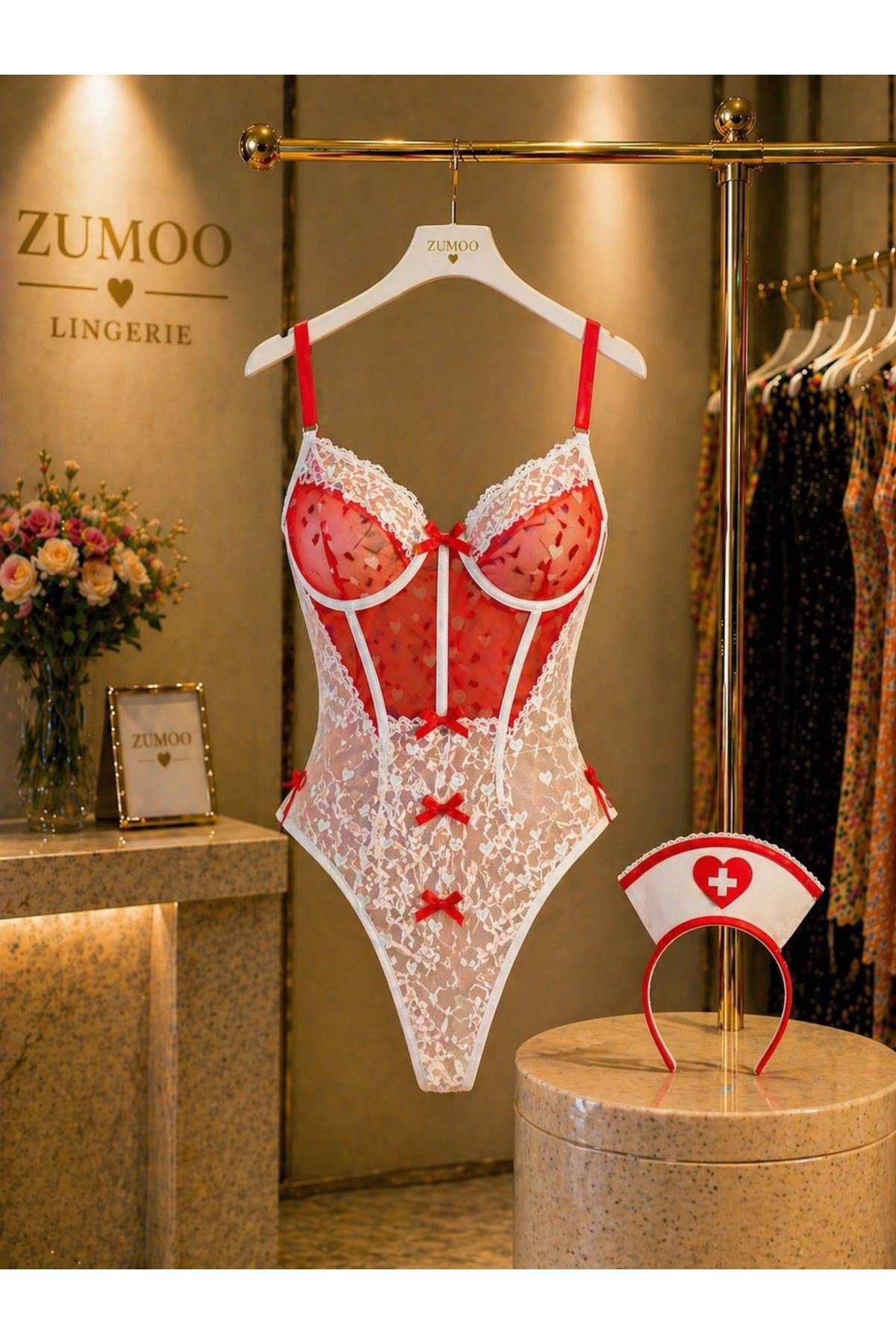 Fantazi Body Kadın Dantel Detaylı Transparan İç Giyim Şık Tasarım