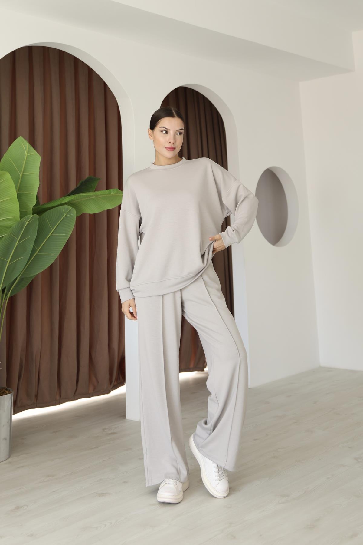 modal oyso kumaş eşofman takımı oversize rahat kalıp 24588