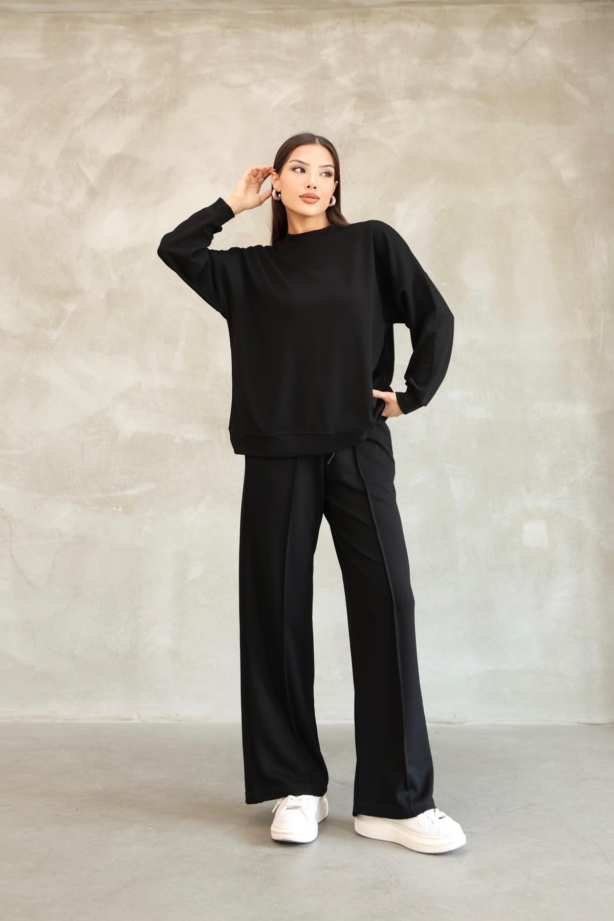 modal oyso kumaş eşofman takımı oversize rahat kalıp 24588