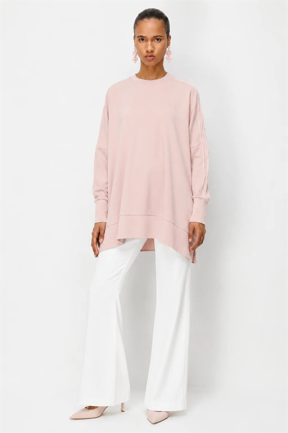 Ghisa 3610T4831 Kadın Kol Detaylı Oversize Tunik