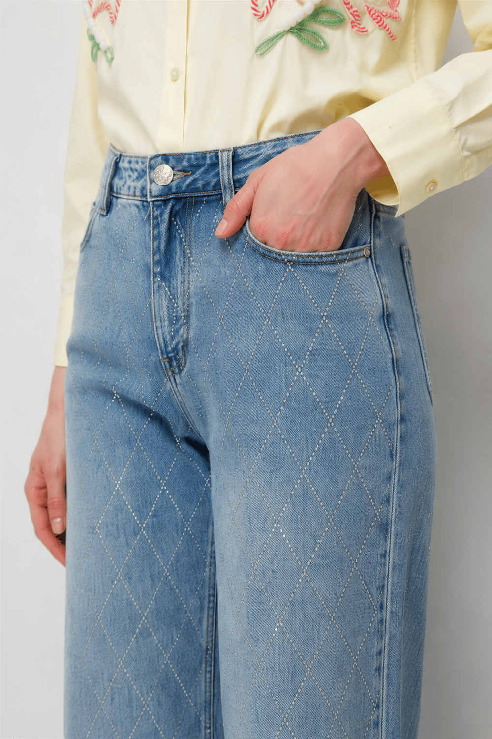 Ghisa 3611P8081 Kadın Cep Detaylı Denim Pantolon