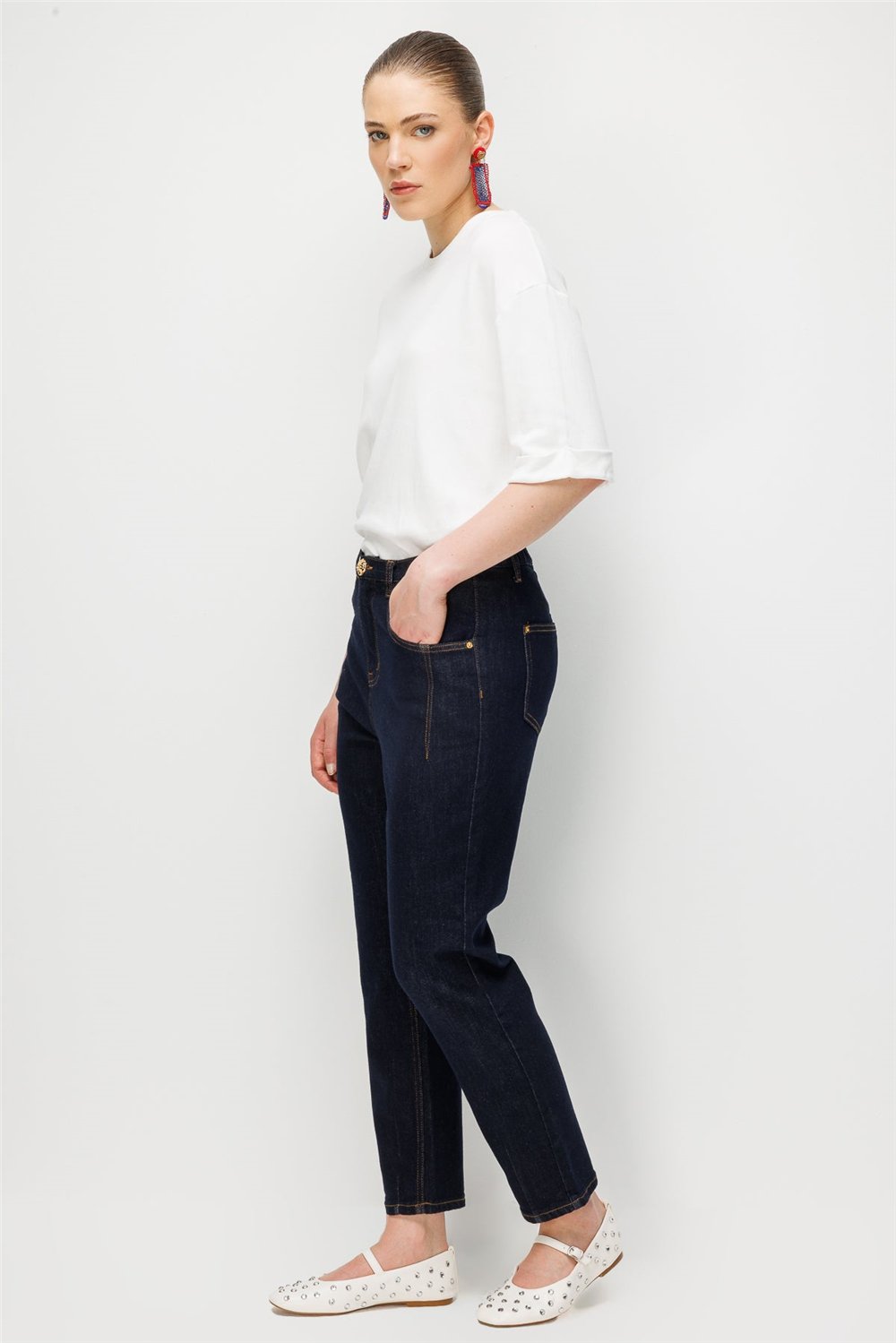 Ghisa 3611P8082 Kadın Cep Detaylı Denim Pantolon