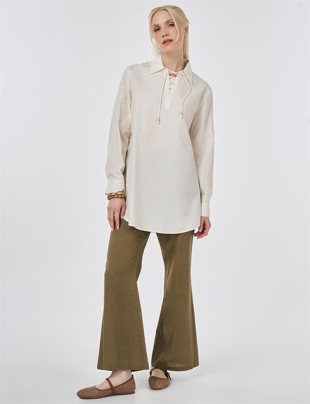 Kayra KA-B26-21119 Kadın İşlemeli Tunik