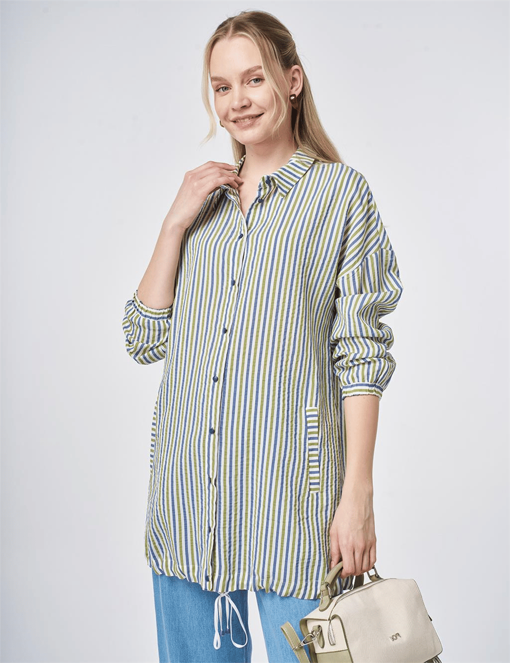 Kayra KY-B26-71018 Kadın Çizgili Bluz