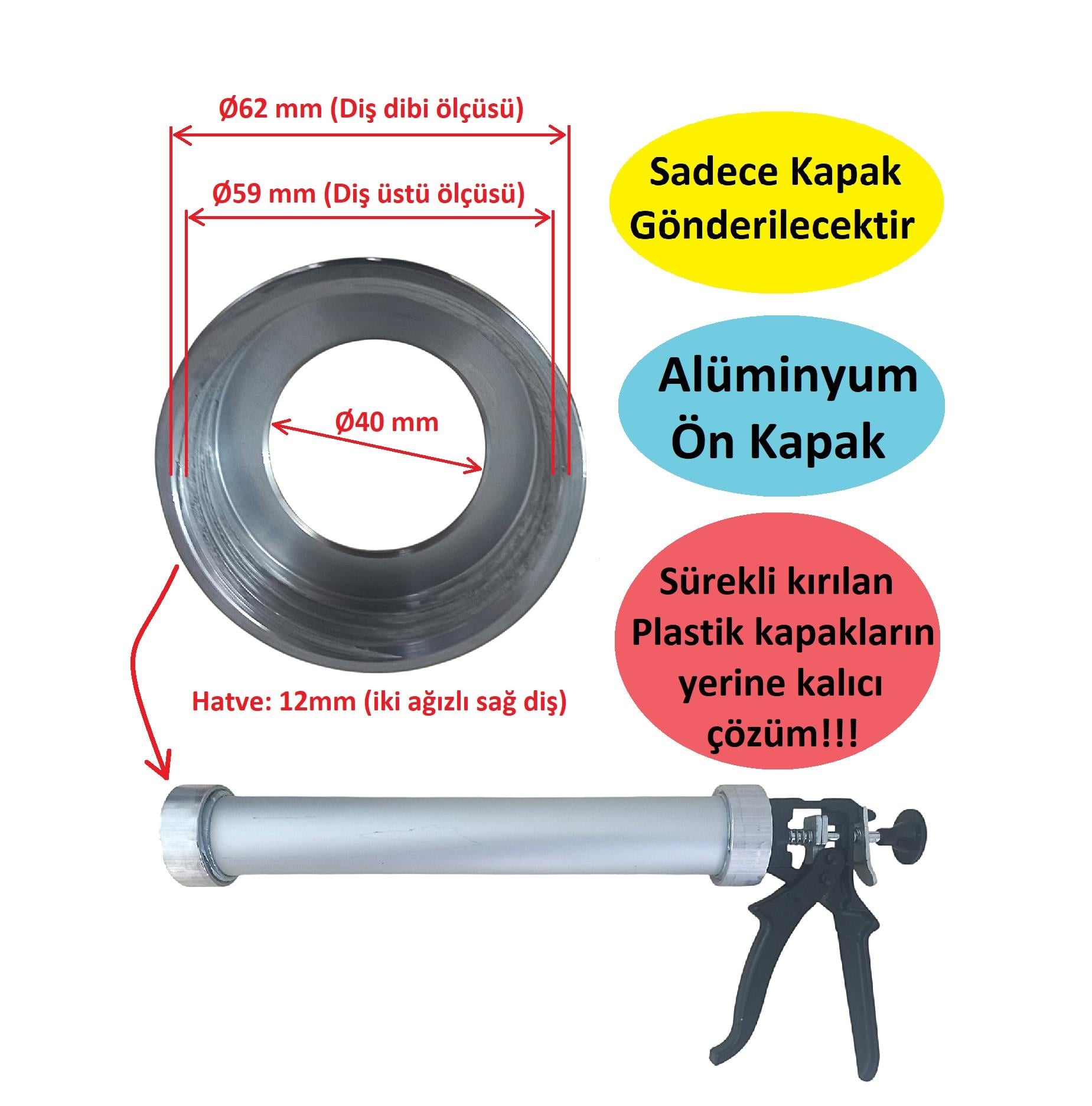Sosis Silikon Tabancası Alüminyum Ön Kapak