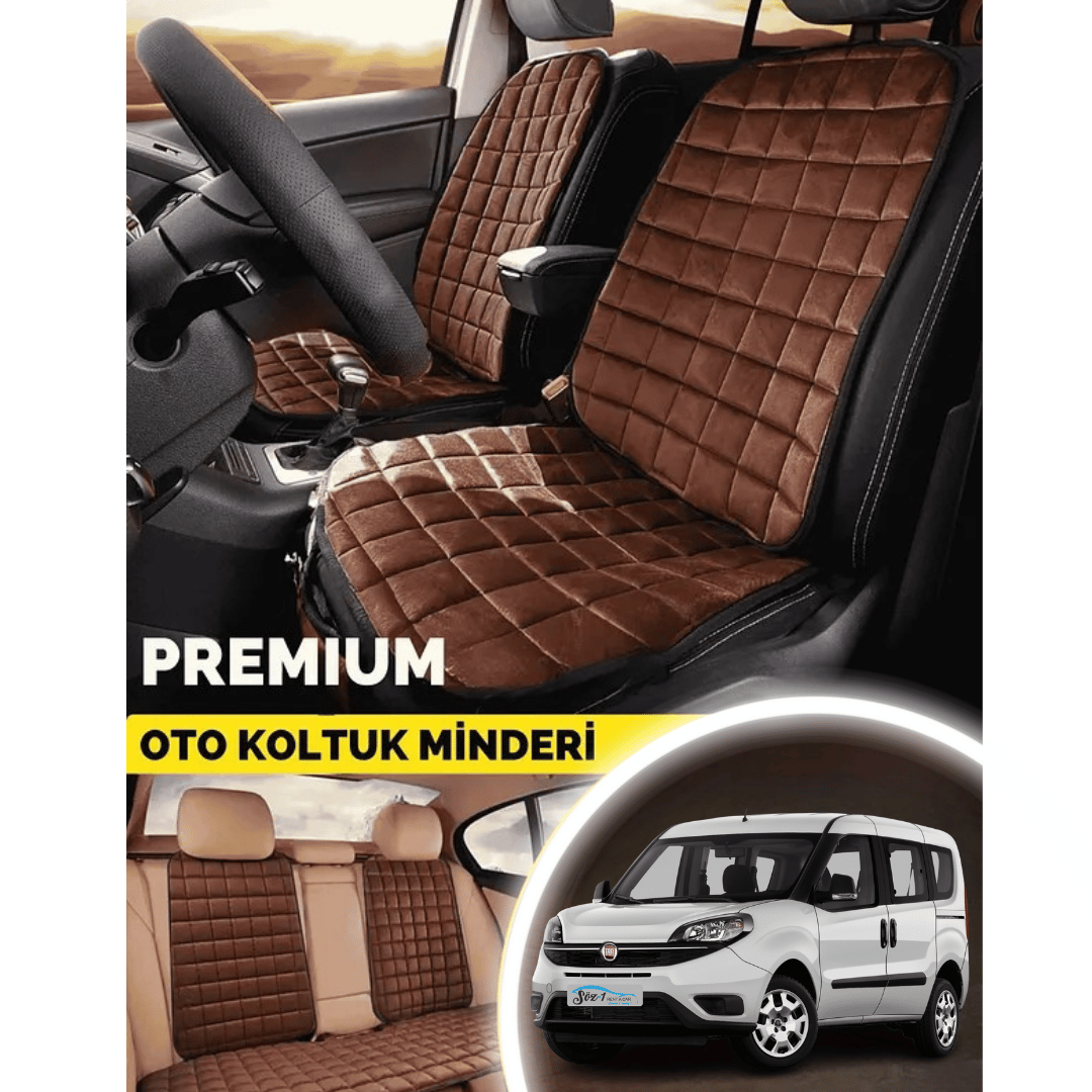 Fiat Doblo Koltuk Minder Ortopedik Cepli Araç ve Kılıf Seti–Tam Uyumlu,Taba Renk,Konforlu Tasarım