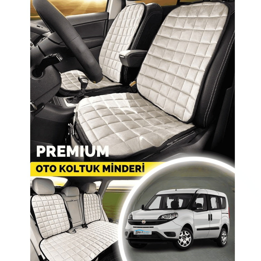 Fiat Doblo Koltuk Minder Ortopedik Cepli Araç ve Kılıf Seti–Tam Uyumlu,Bej Renk,Konforlu Tasarım