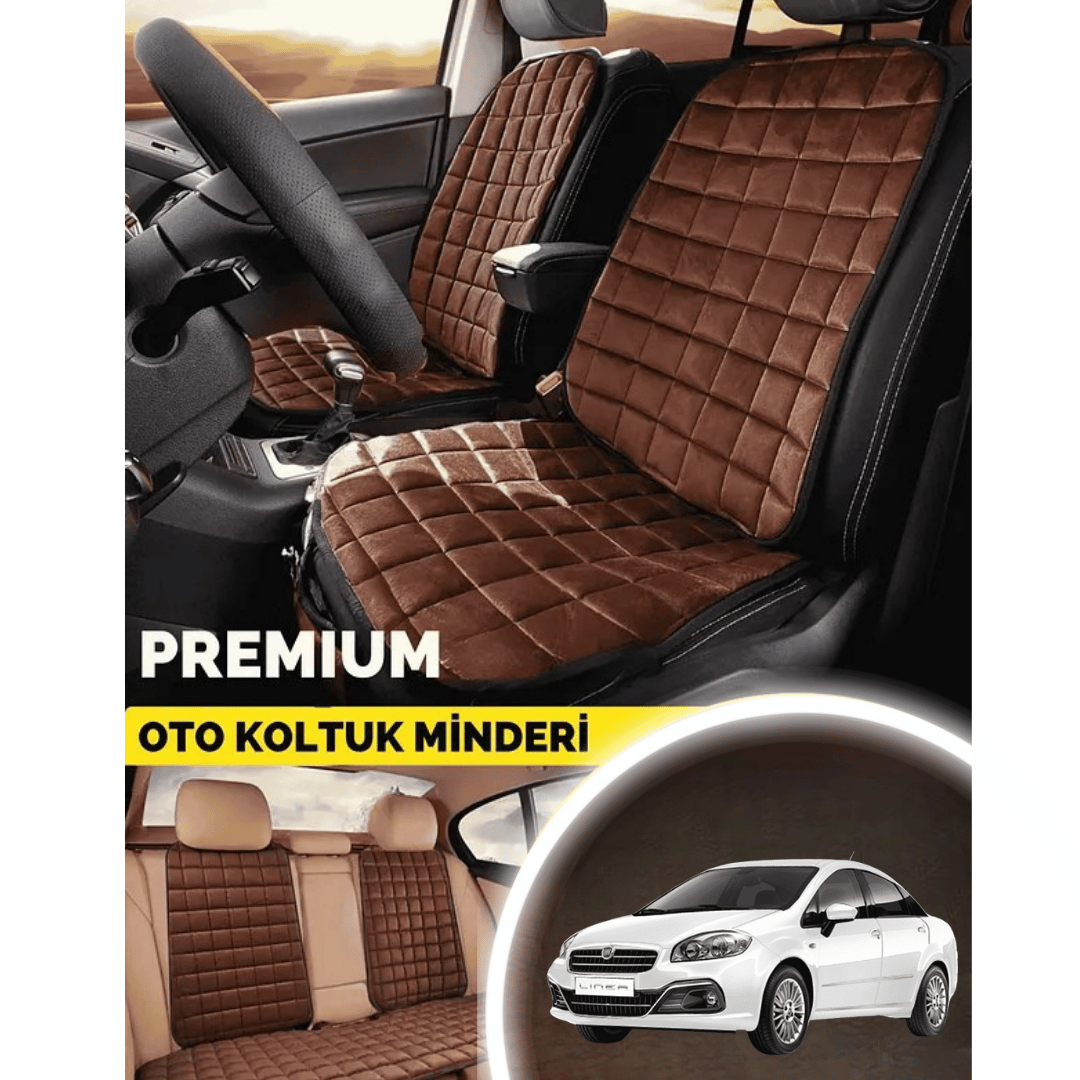 Fiat Linea Koltuk Minder Ortopedik Cepli Araç ve Kılıf Seti–Tam Uyumlu,Taba Renk,Konforlu Tasarım