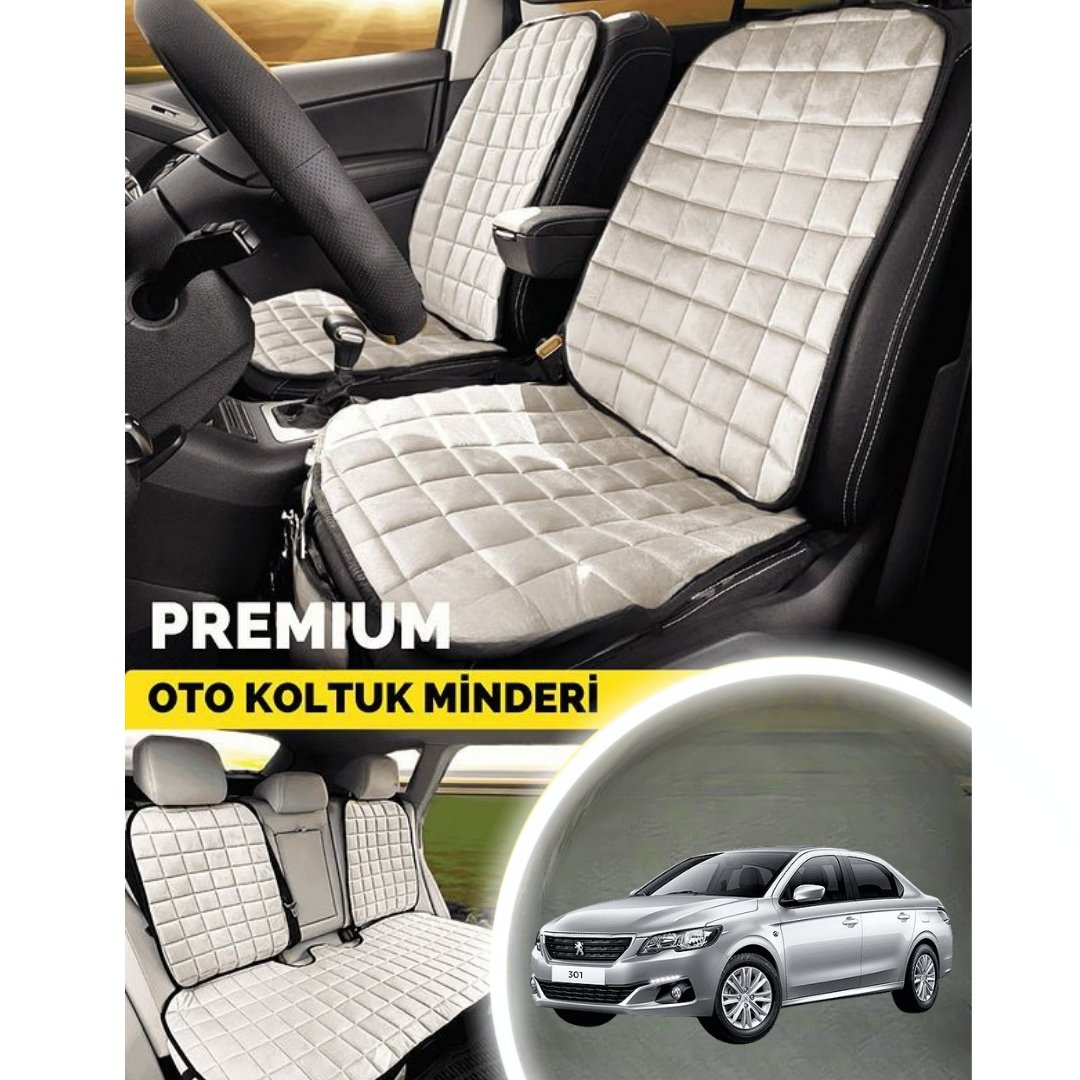Peugeot 301 Koltuk Minderi Ortopedik Cepli Araç  ve Kılıf Seti – Tam Uyumlu, Siyah Renk, Konforlu Tasarım