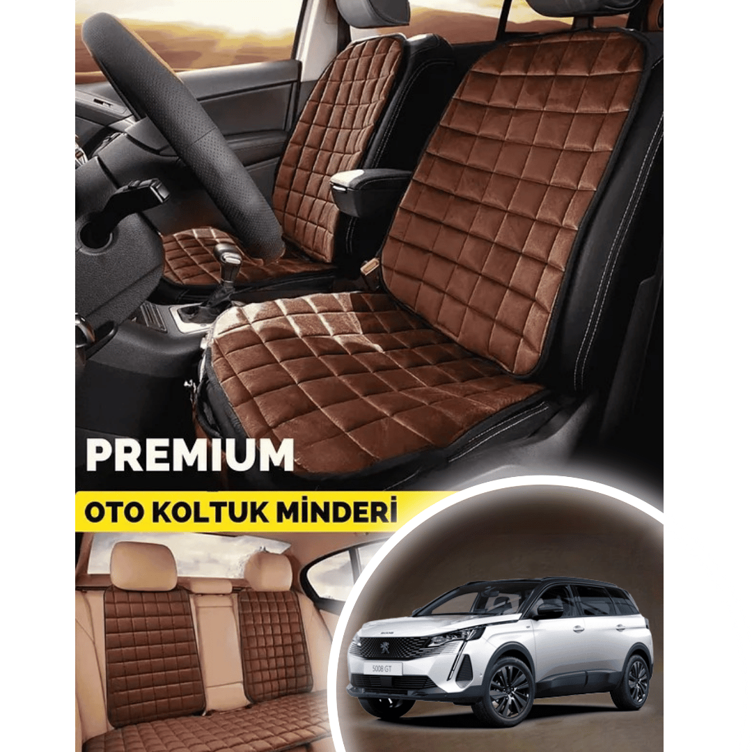 Peugeot 5008 Koltuk Minderi Ortopedik Cepli Araç  ve Kılıf Seti – Tam Uyumlu, Taba Renk, Konforlu Tasarım