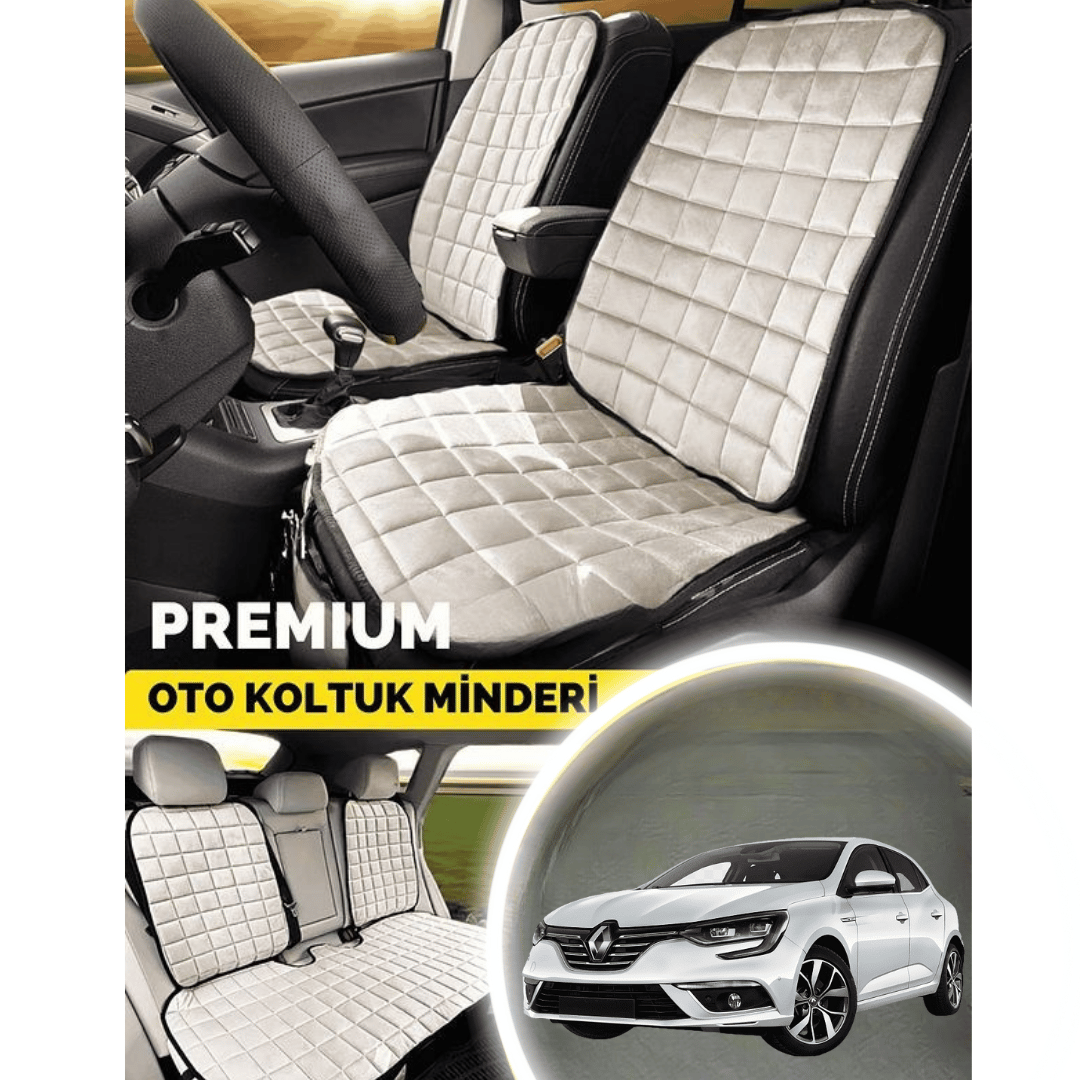Renault Megane 4 Koltuk Minderi Ortopedik Cepli Araç  ve Kılıf Seti – Tam Uyumlu, Bej Renk, Konforlu Tasarım