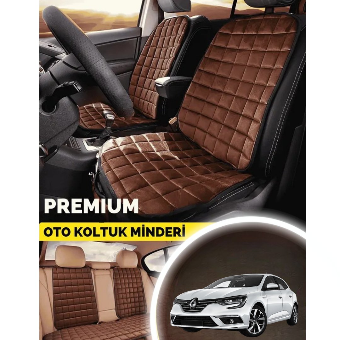 Renault Megane 4 Koltuk Minderi Ortopedik Cepli Araç  ve Kılıf Seti – Tam Uyumlu, Taba Renk, Konforlu Tasarım