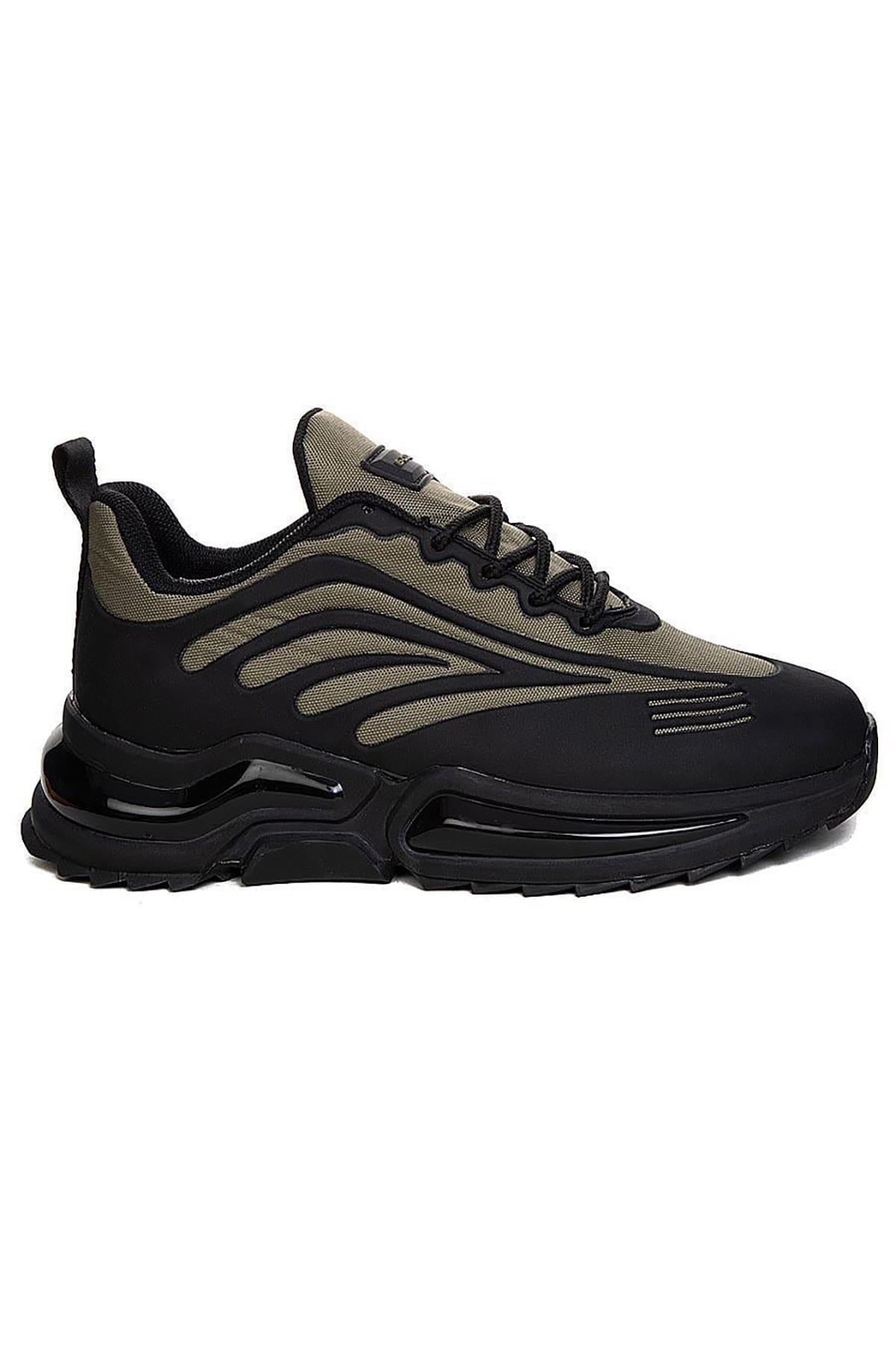 Celira Glc Siyah Yeşil Erkek Günlük Sneaker Spor Ayakkabı