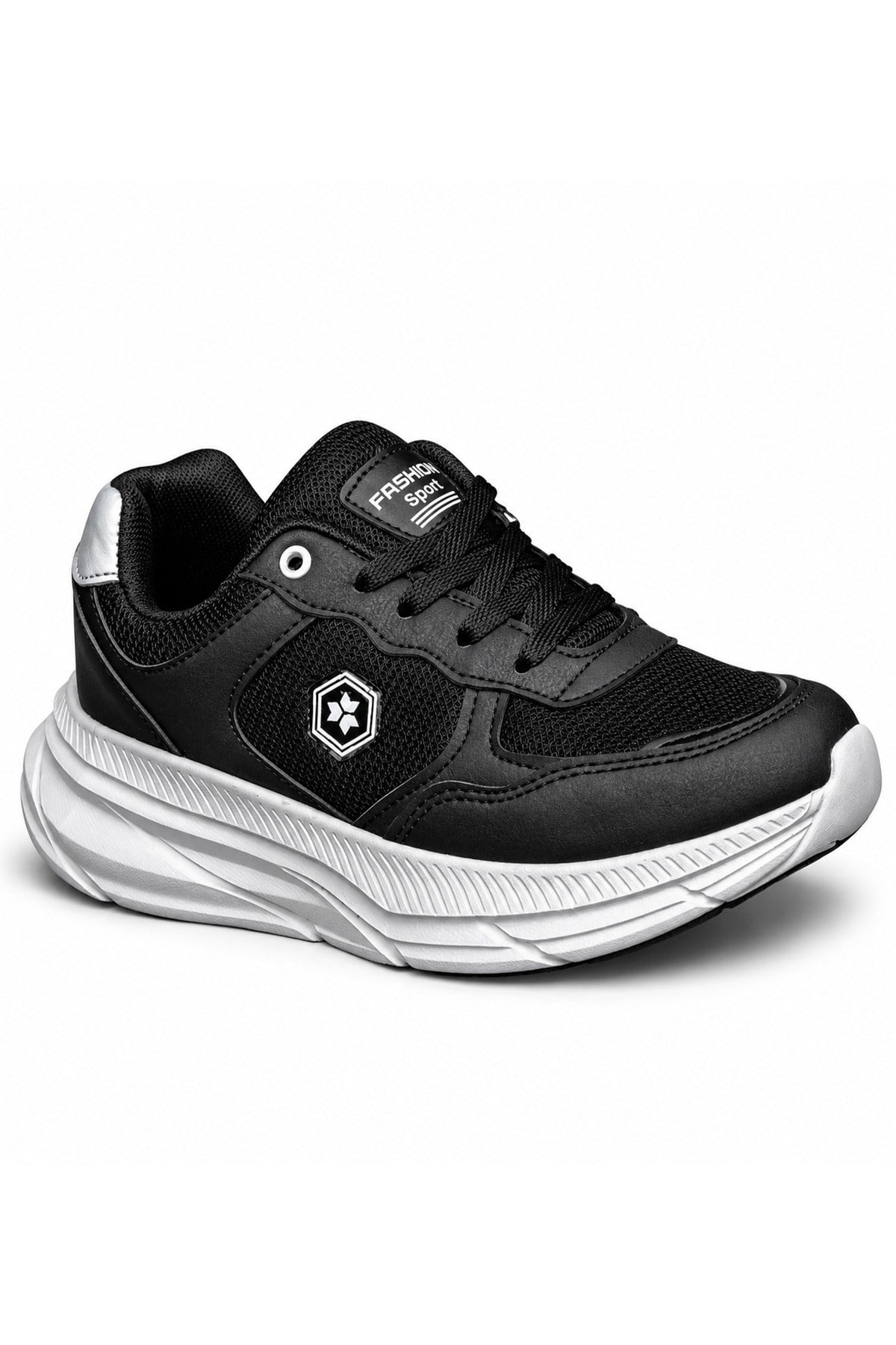 Celira Tmp Siyah Beyaz File Cilt Kadın Sneakers Spor Aykkabı