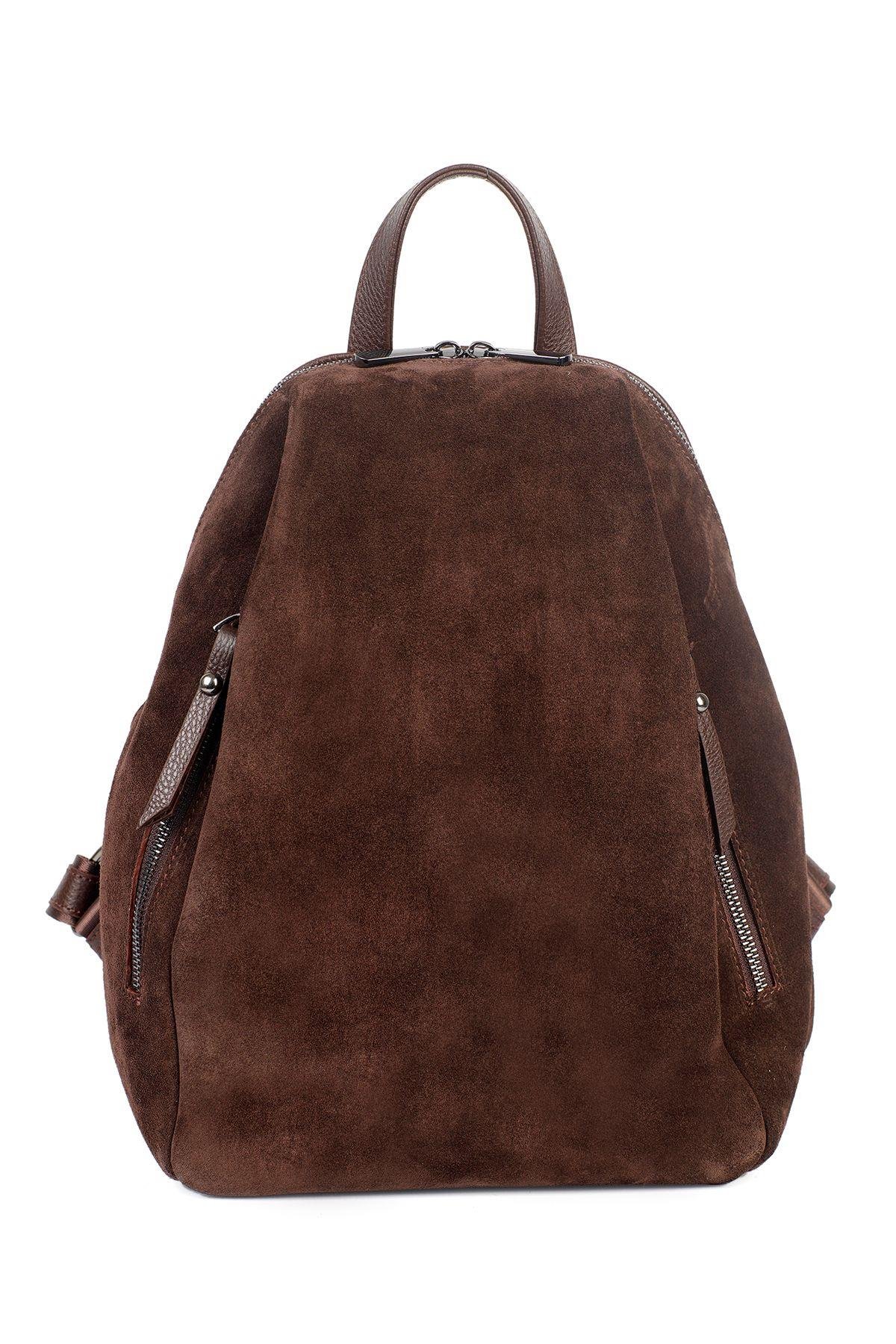 Hakiki Deri Süet Kadın Sırt Çantası YC042043HSD