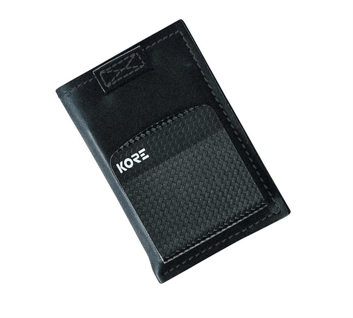 KORE İnce Deri Cüzdan + Carbon Fiber Para Klipsi