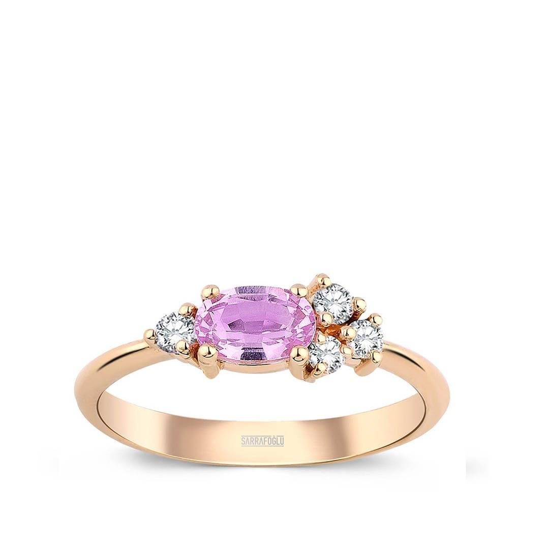 0.70 Karat Renkli Taşlı Yüzük