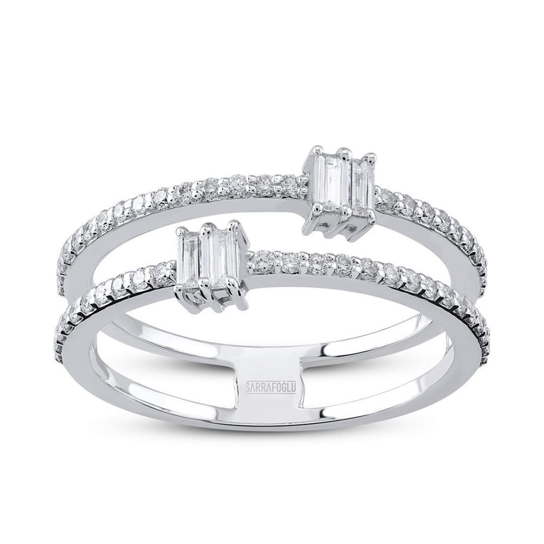 0.35 Karat Twins Tasarım Pırlanta Yüzük