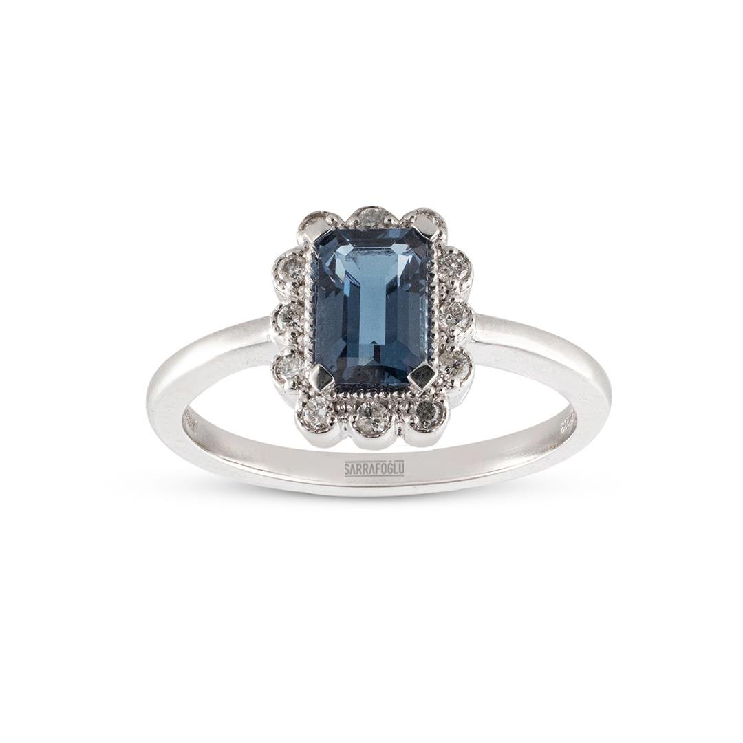 0.71 Karat Renkli Taşlı Retro Yüzük