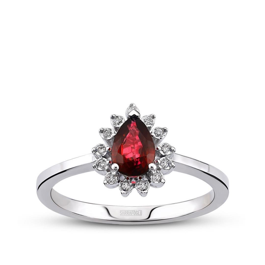 0.46 Karat Renkli Taşlı Yüzük