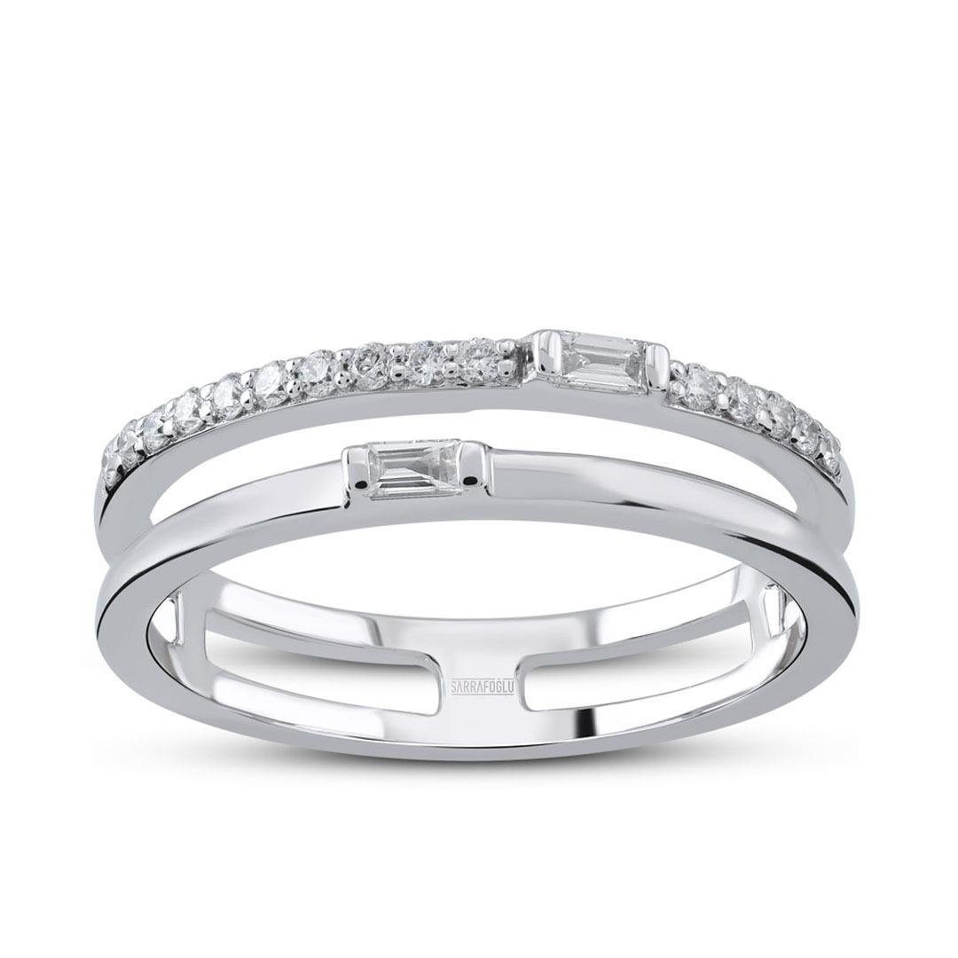 0.22 Karat Twins Tasarım Pırlanta Yüzük