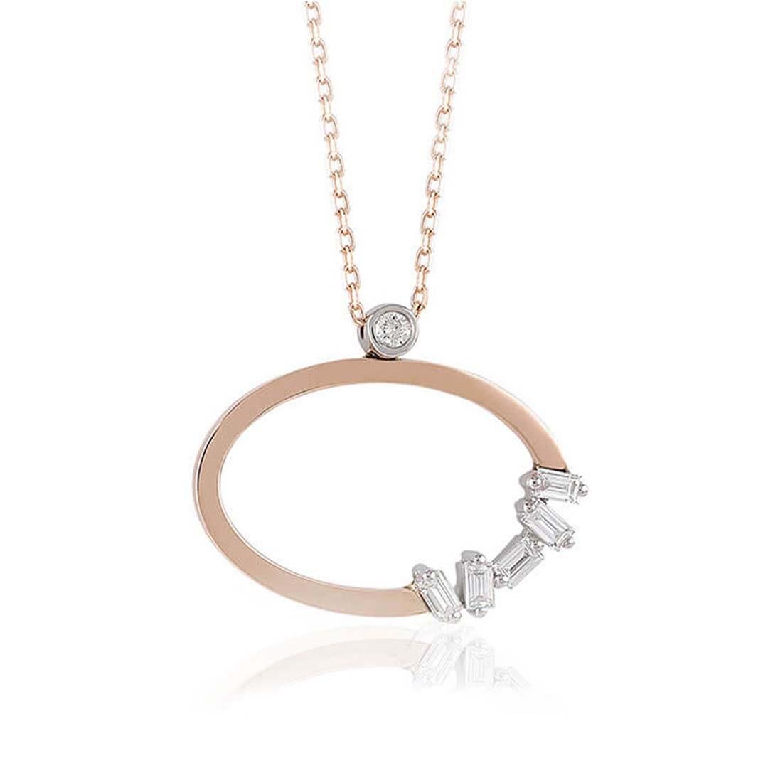 0.14 Karat Tasarım Baget Kolye