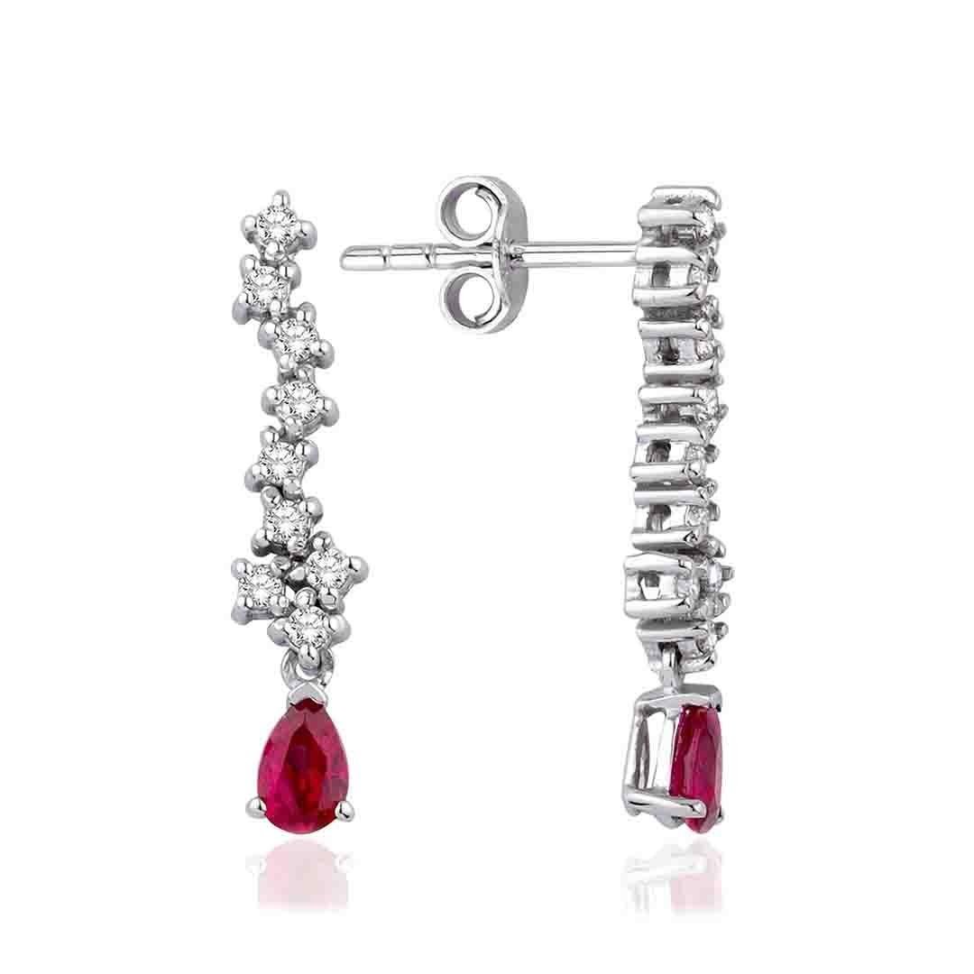 0.70 Karat Renkli Taş Küpe