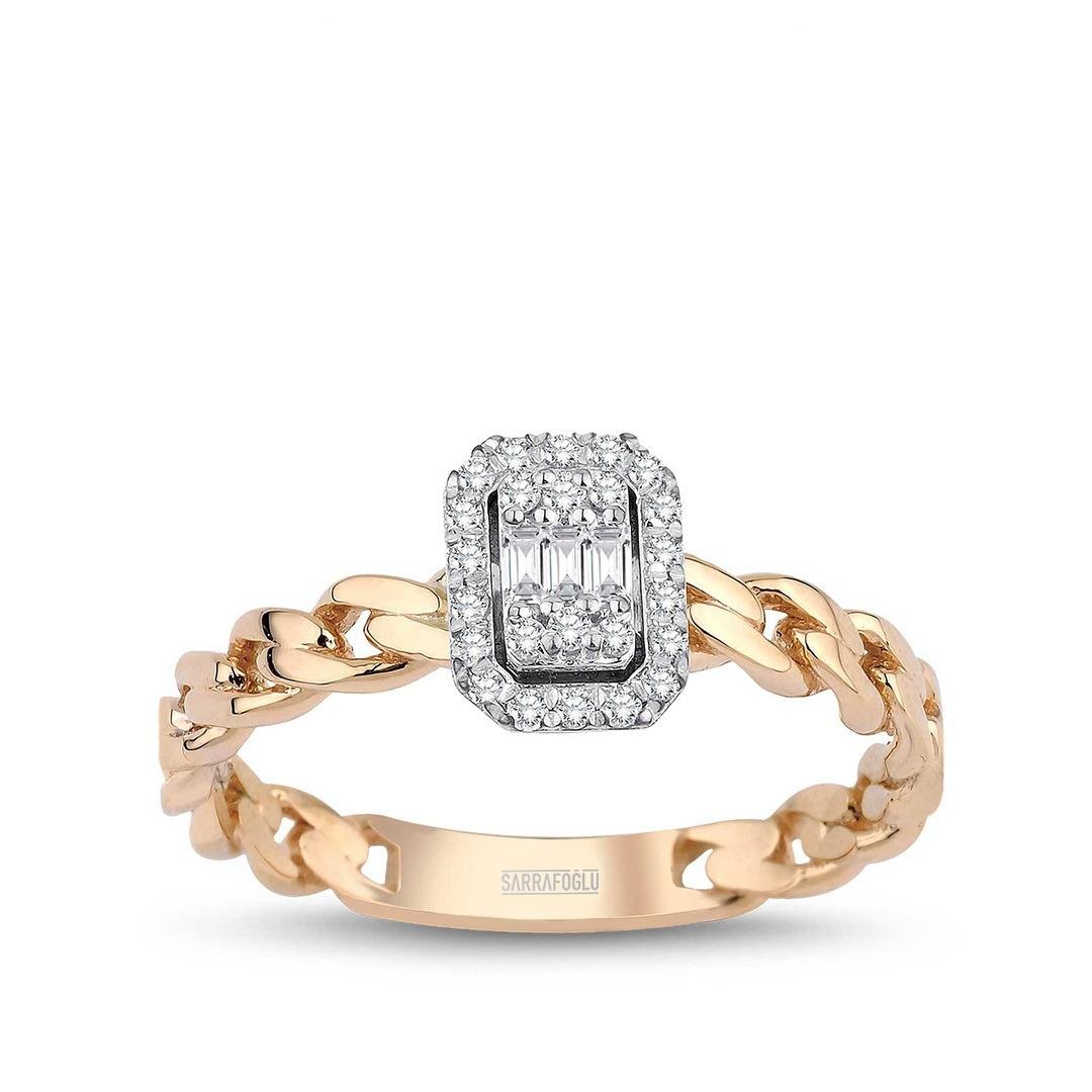 0.18 Karat Baget Pırlanta Yüzük