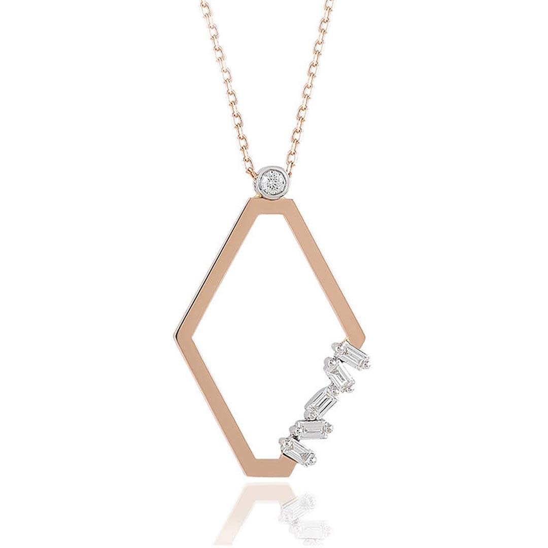 0.14 Karat Tasarım Baget Kolye