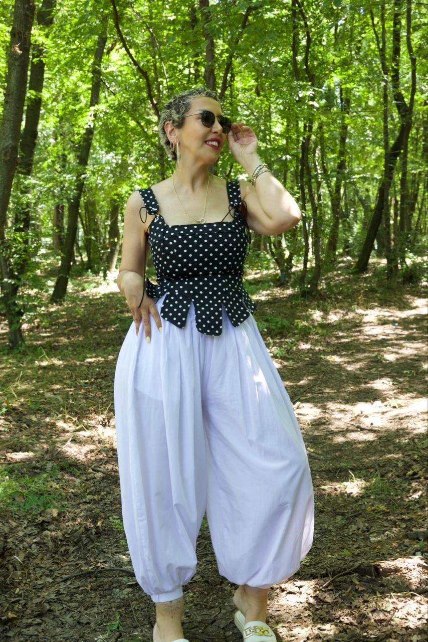 Beyaz Balon Pantolon - 1289