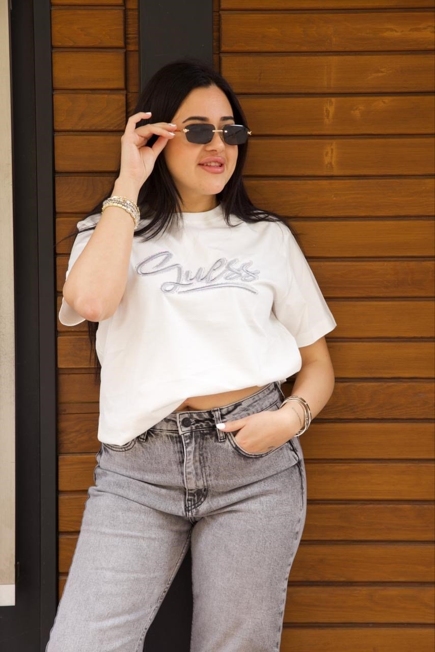 Beyaz Orjinal Marka Tshirt - 1239