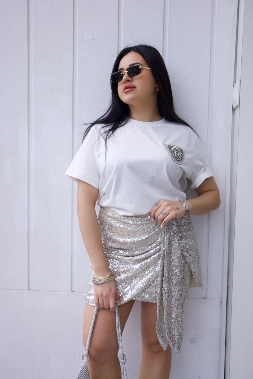 Beyaz Orjinal Marka Tshirt - 1239