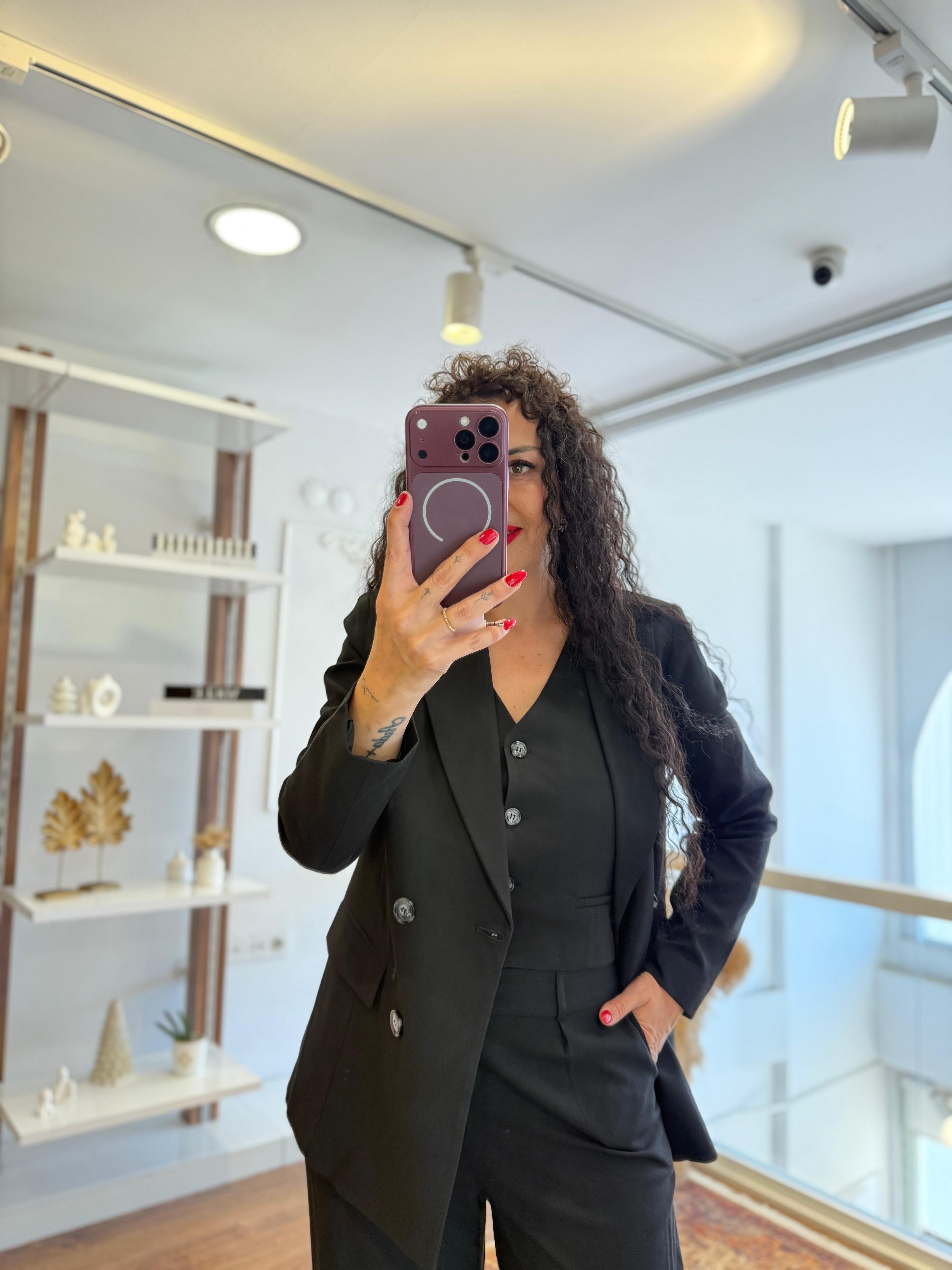 Siyah Kumaş Blazer Ceket - 1305
