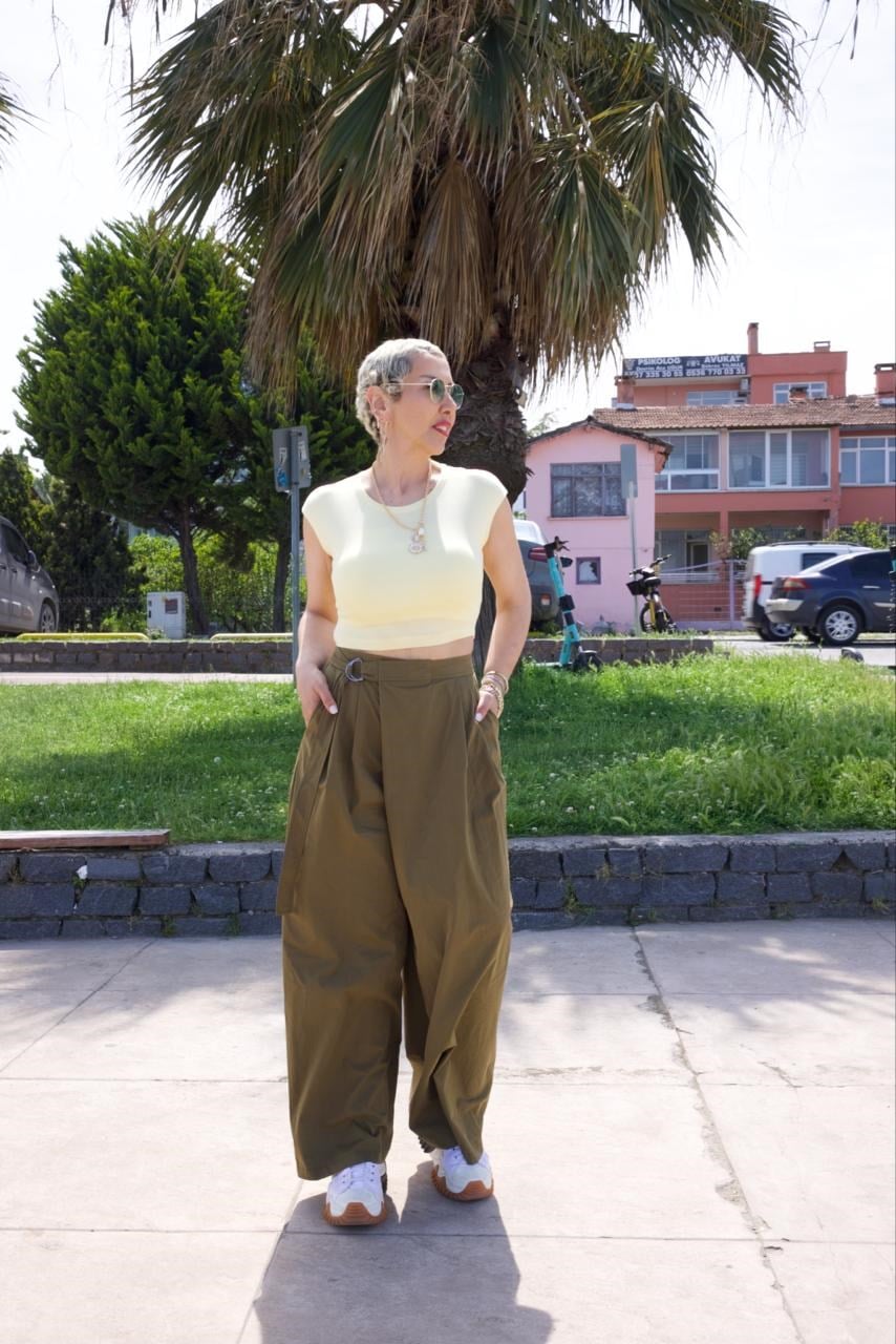 Yeşil Kuşaklı Pantolon - 1260