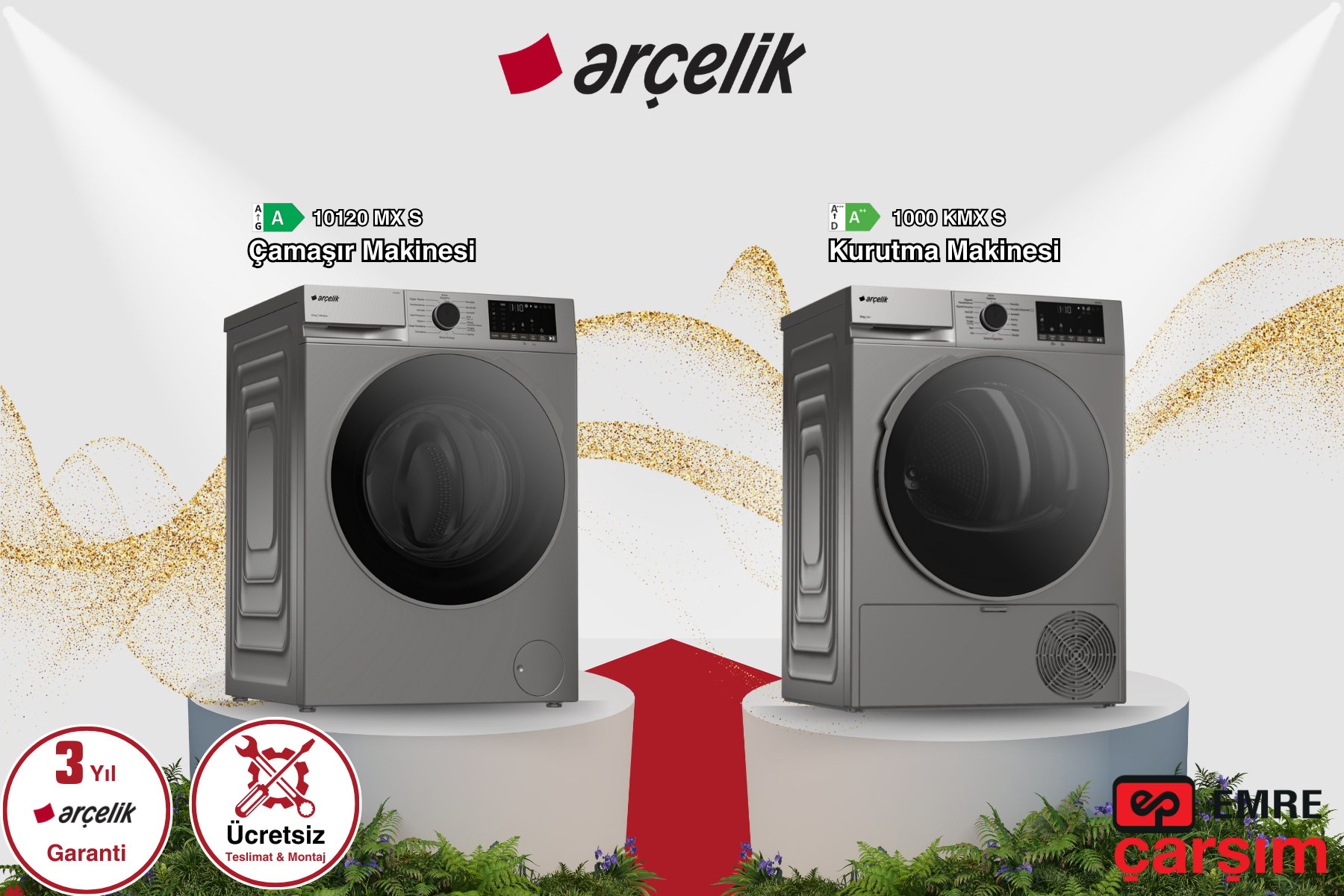ARÇELİK 10120 MX S & 1000 KMX S Çamaşır Kurutma Makinesi