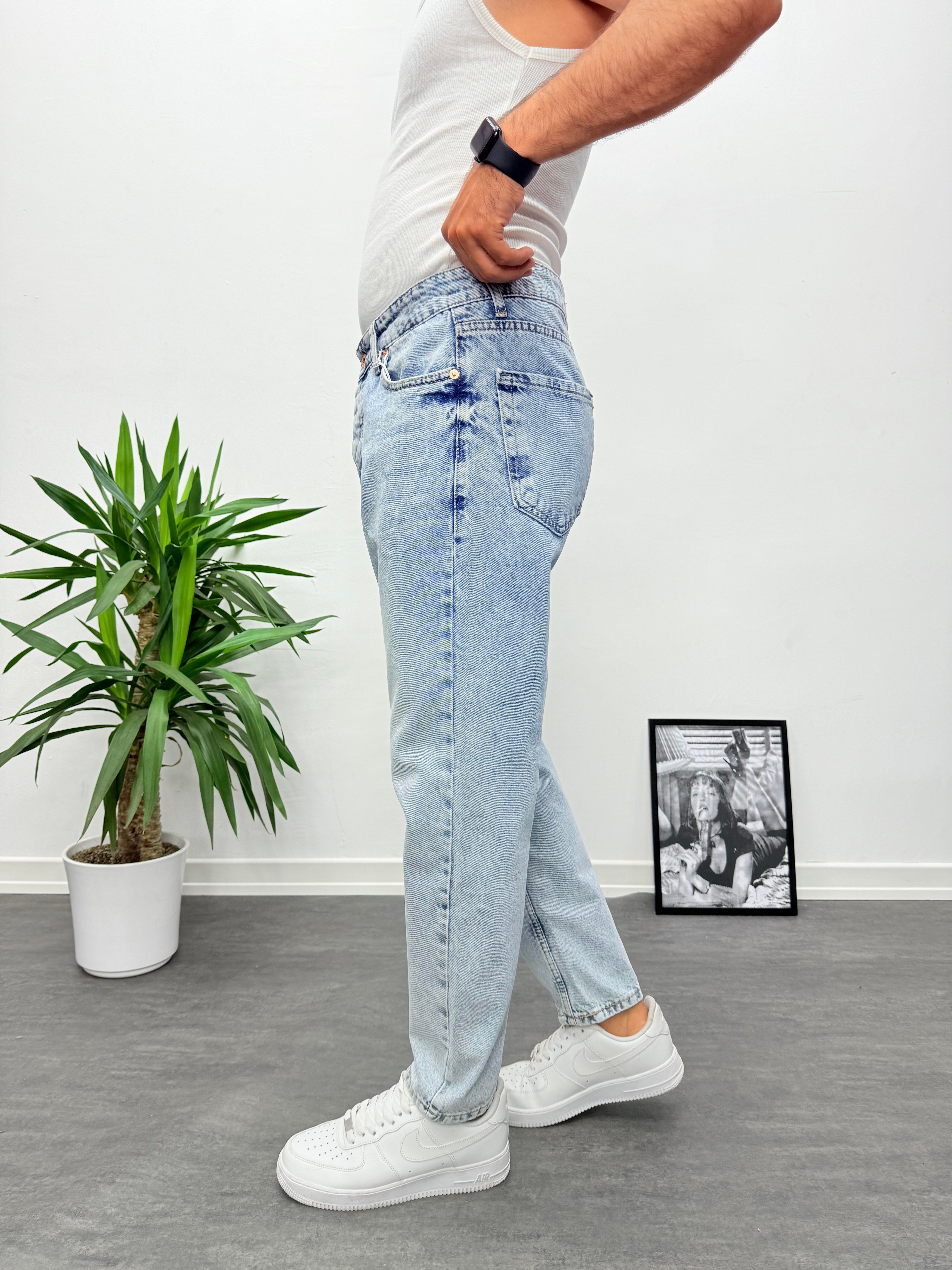 Buz Mavi Boyfriend Jean Pantolon