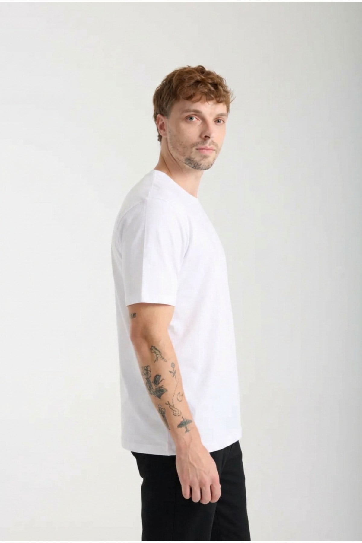 Erkek Regular-Fit 100% Pamuklu Basic Bisiklet yaka Kısa kol T-Shirt