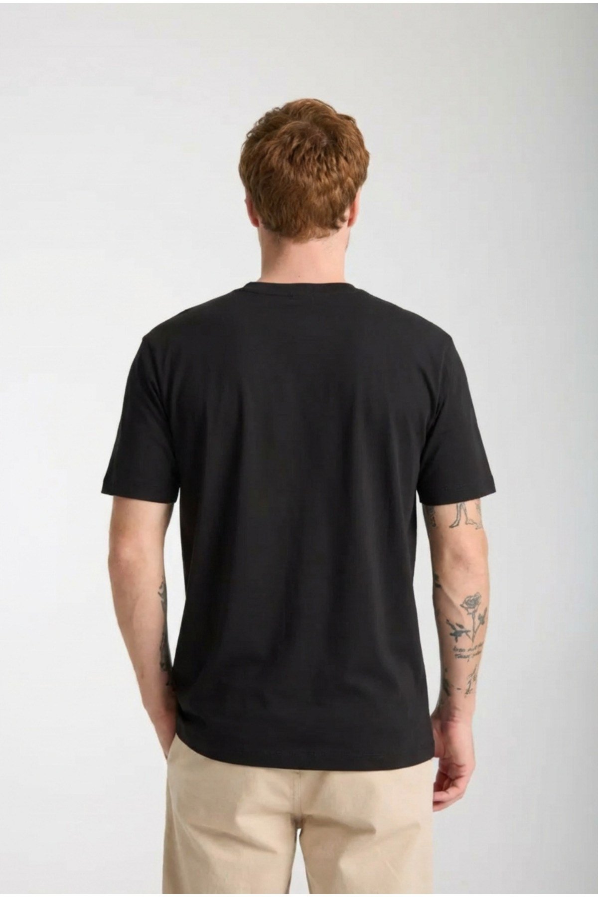 Erkek Regular-Fit 100% Pamuklu Basic Bisiklet yaka Kısa kol T-Shirt
