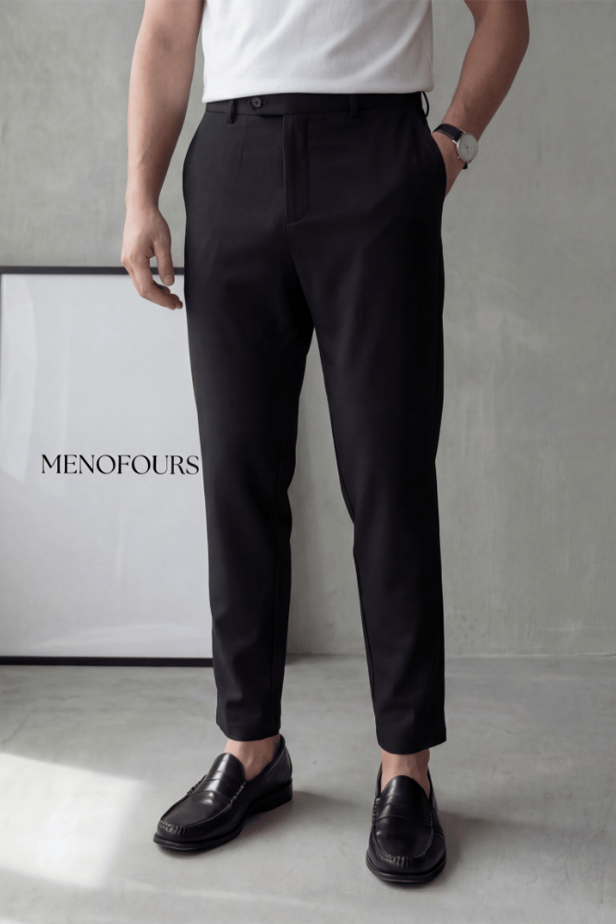 Erkek Regular-Fit Premium Kalite Old Money Kumaş Pantolon Siyah