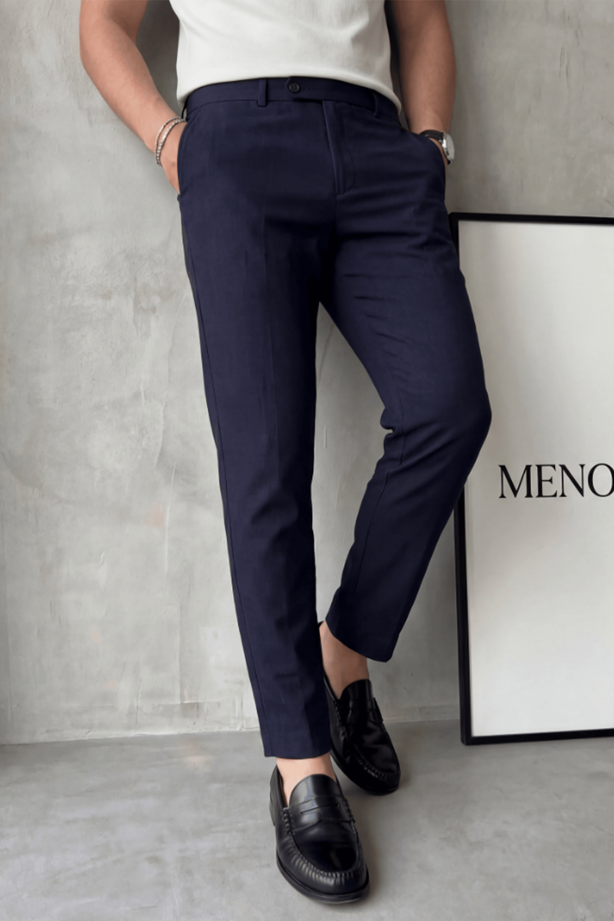 Erkek Regular-Fit Premium Kalite Old Money Kumaş Pantolon Lacivert
