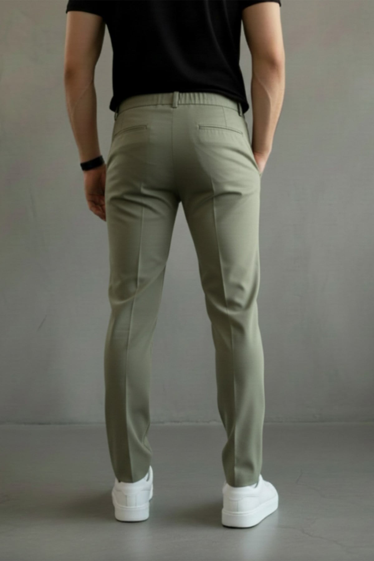 Erkek Regular-Fit Premium ZR Model Beli İpli Pantolon Haki