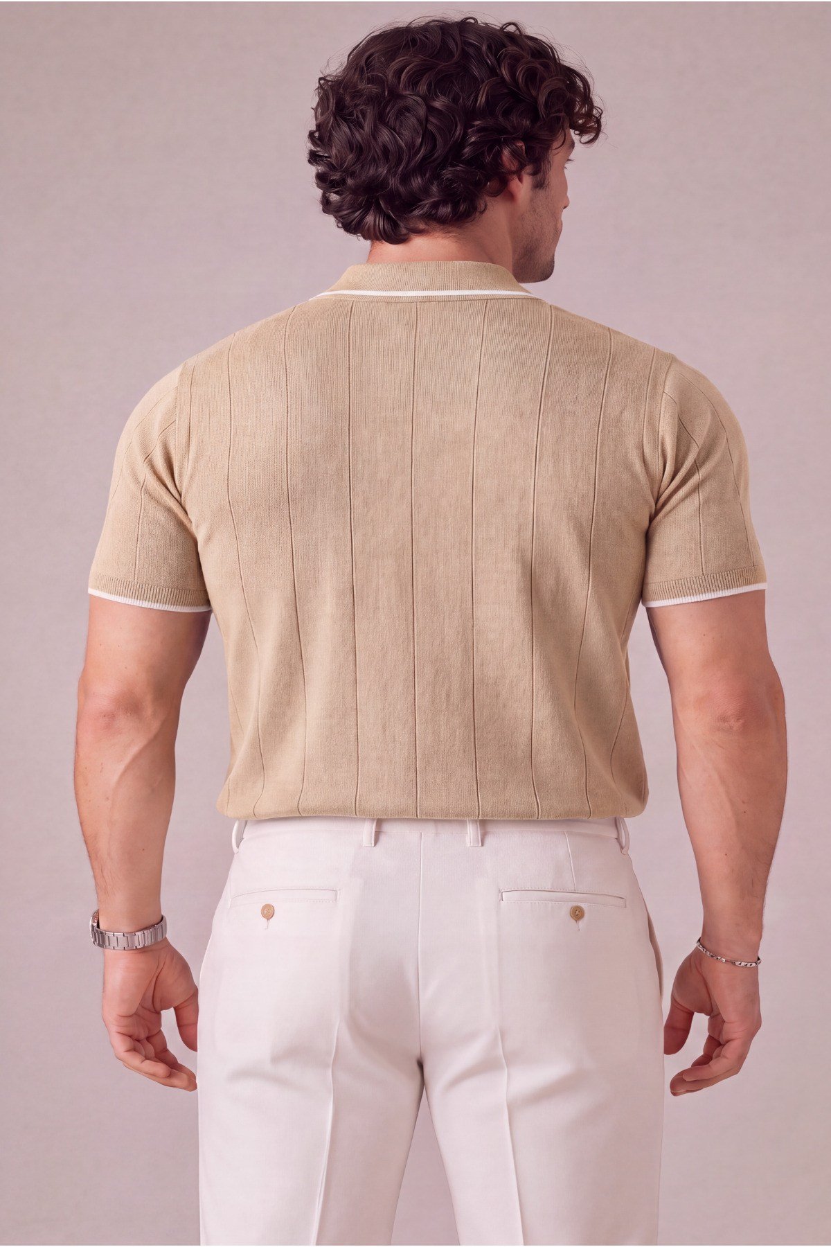 Erkek Yarım Fermuarlı Premium Polo Yaka T-shirt