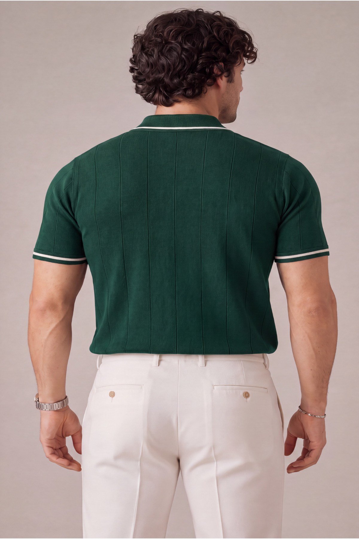 Erkek Yarım Fermuarlı Premium Polo Yaka T-shirt