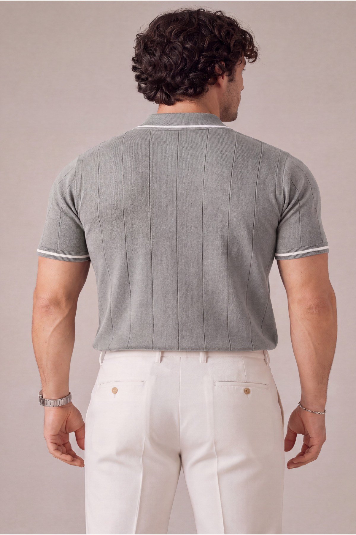 Erkek Yarım Fermuarlı Premium Polo Yaka T-shirt